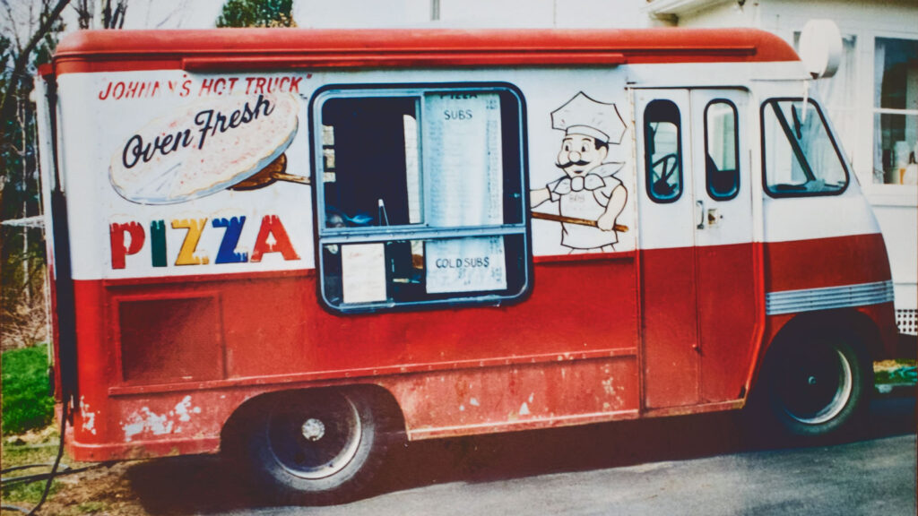 The original Hot Truck vehicle, a converted ice cream truck, 1960–93