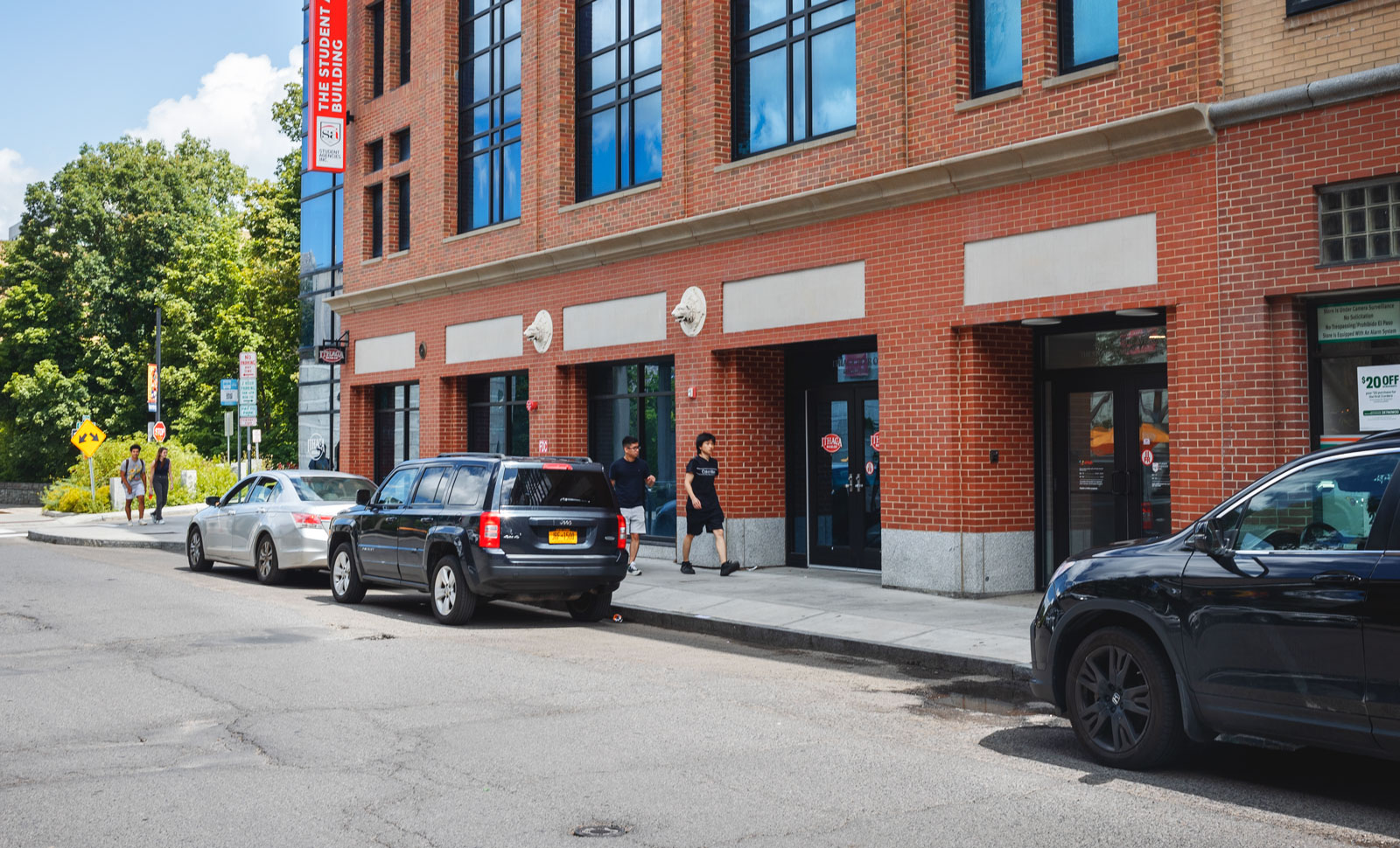 Current view of Collegetown, College Avenue near bridge