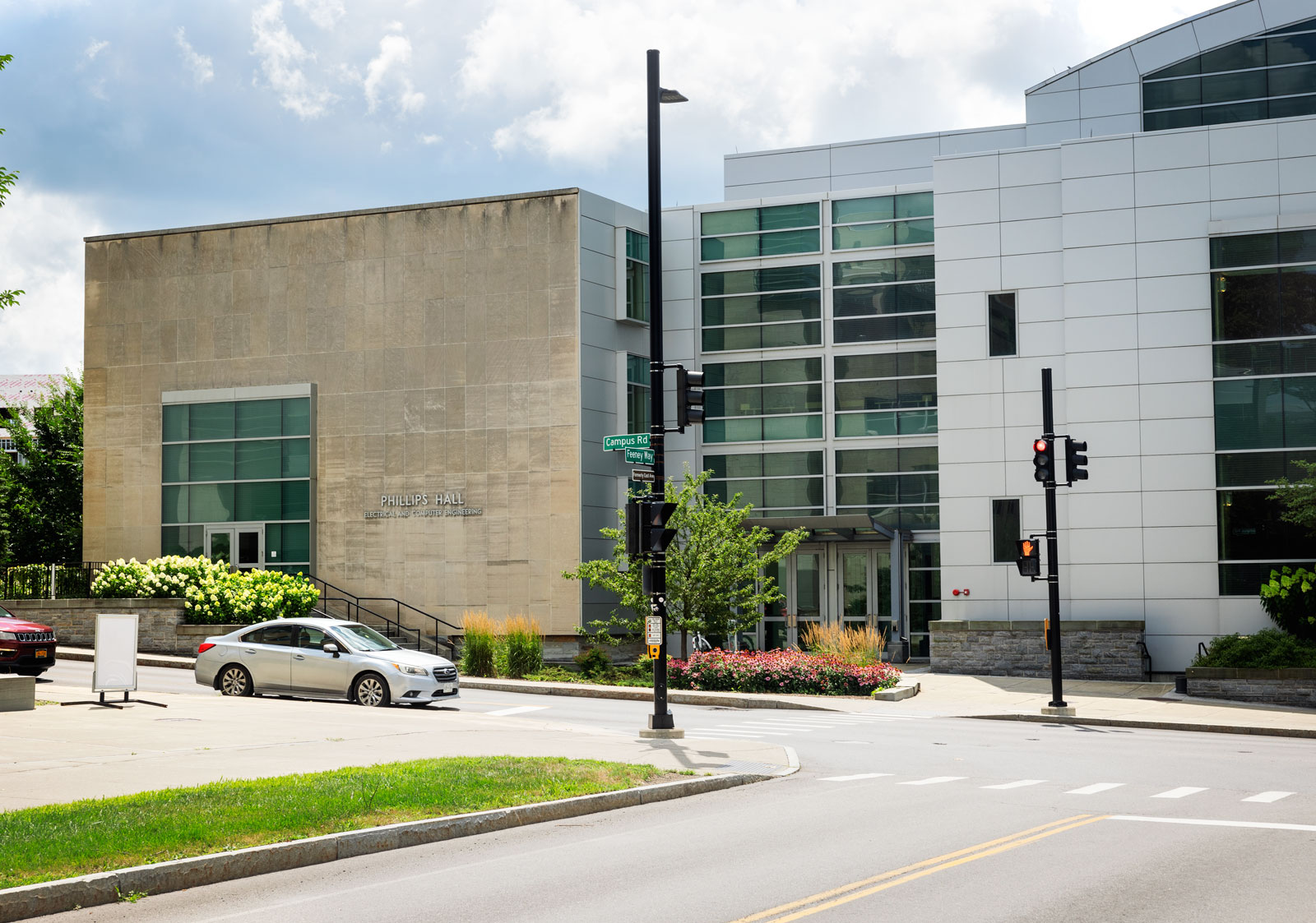 View of Phillips and Duffield halls, 2024