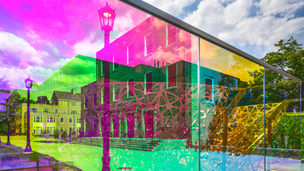 a view through PolyForm, a 34-foot-wide, walk-through installation at the College of Human Ecology