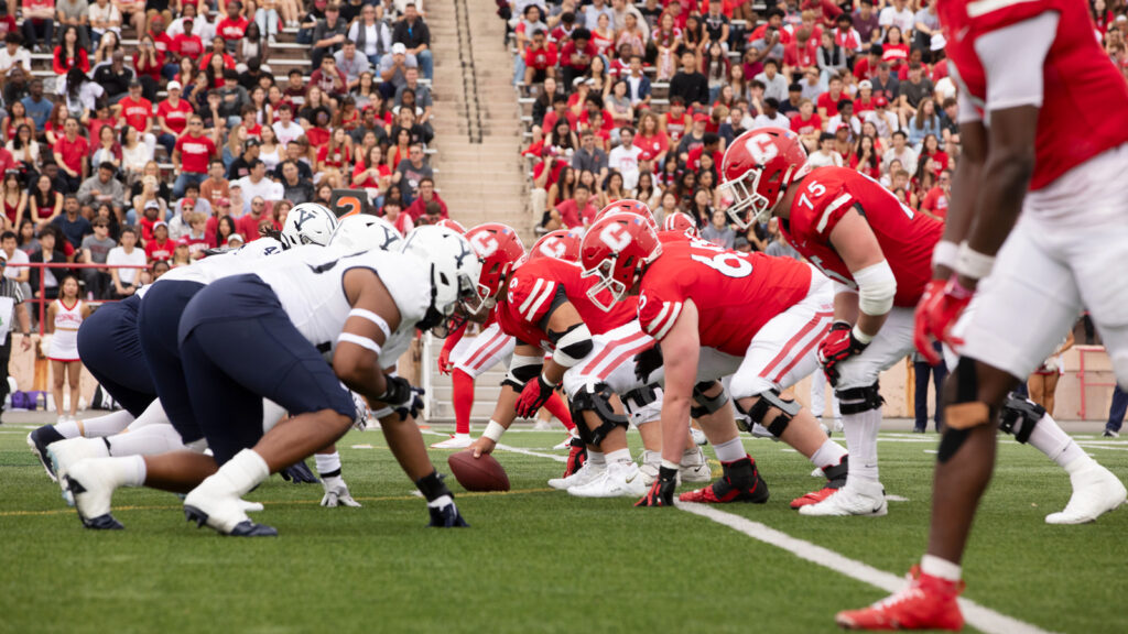 The Big Red men's football team faces off against the Yale Bulldogs on Schoellkopf Field for Homecoming 2024