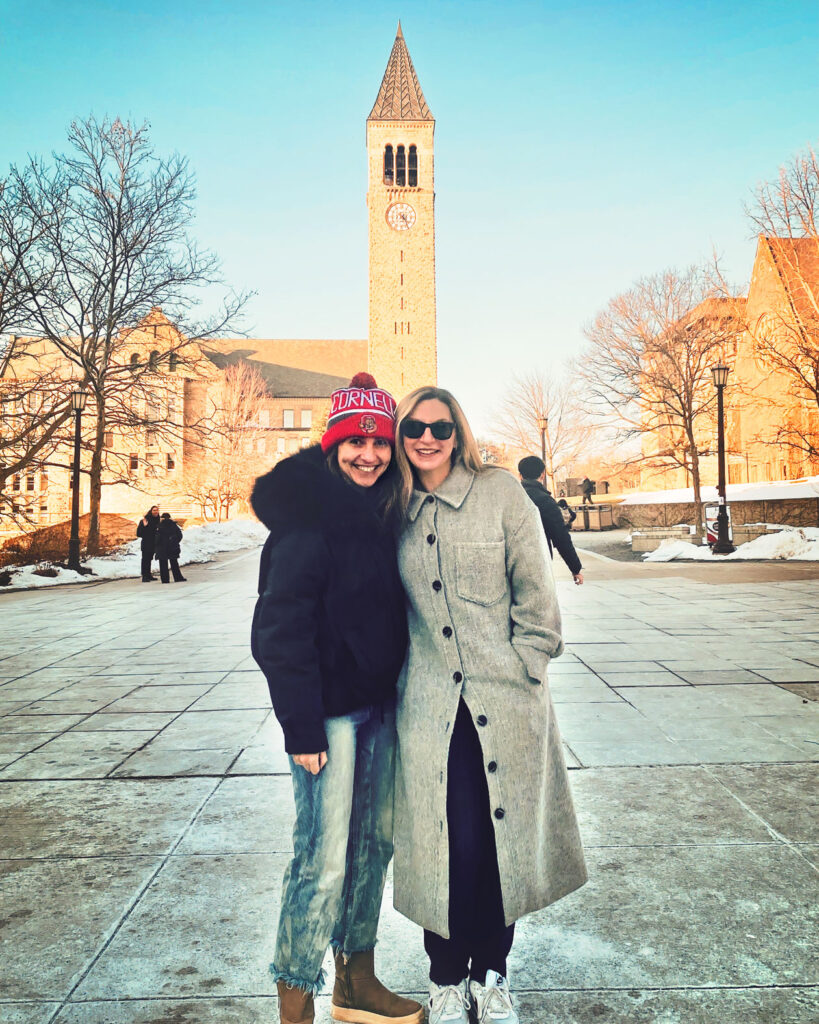 Lori Luckow Gitomer and Tracy Luckow on the Hill as students.