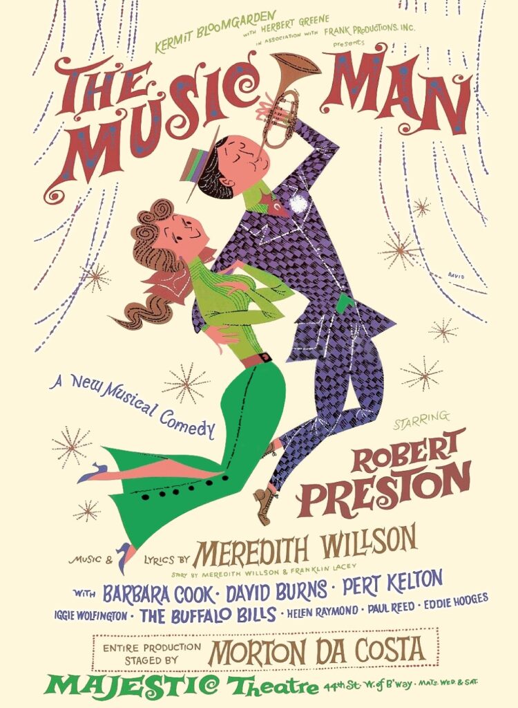 poster for “The Music Man” Broadway production, ca. 1957