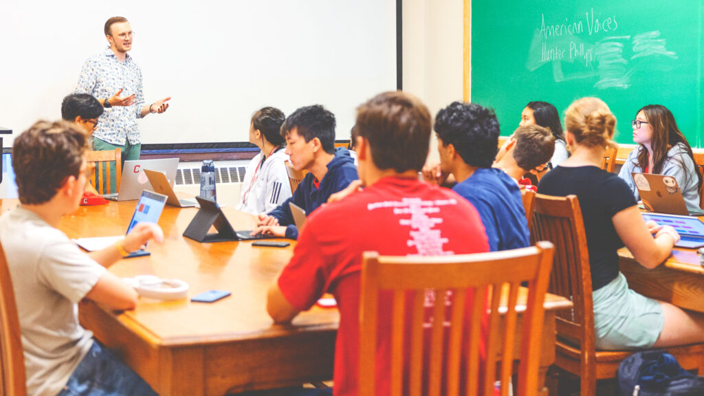 A class meets on the first day of classes of the 2024 fall semester.