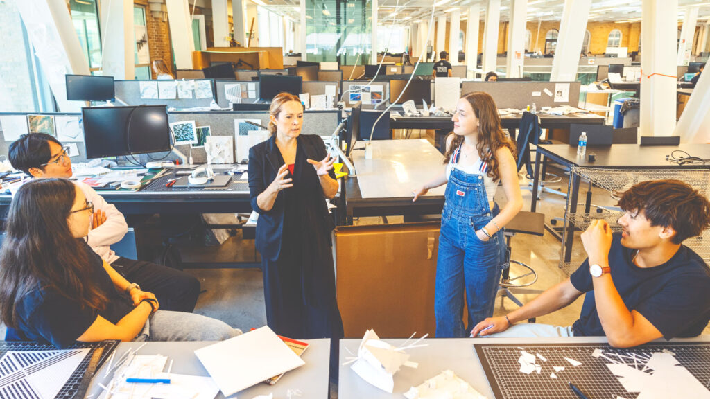 Students work in Milstein Hall