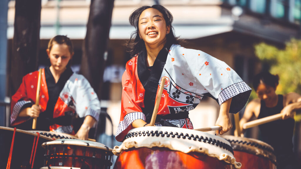 Yamatai, Cornell's only taiko group, performs at Welcome Students Weekend, an event bringing students from Cornell, Ithaca College and Tompkins Cortland Community College (TC3) together.