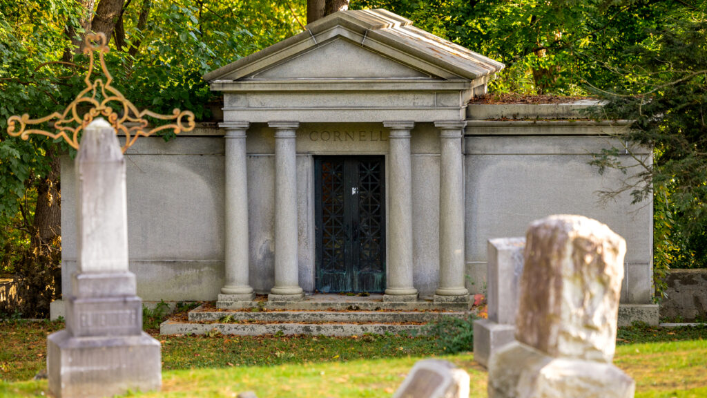 Cornell Family Mausoleum in Ithaca's Lake View Cemetery