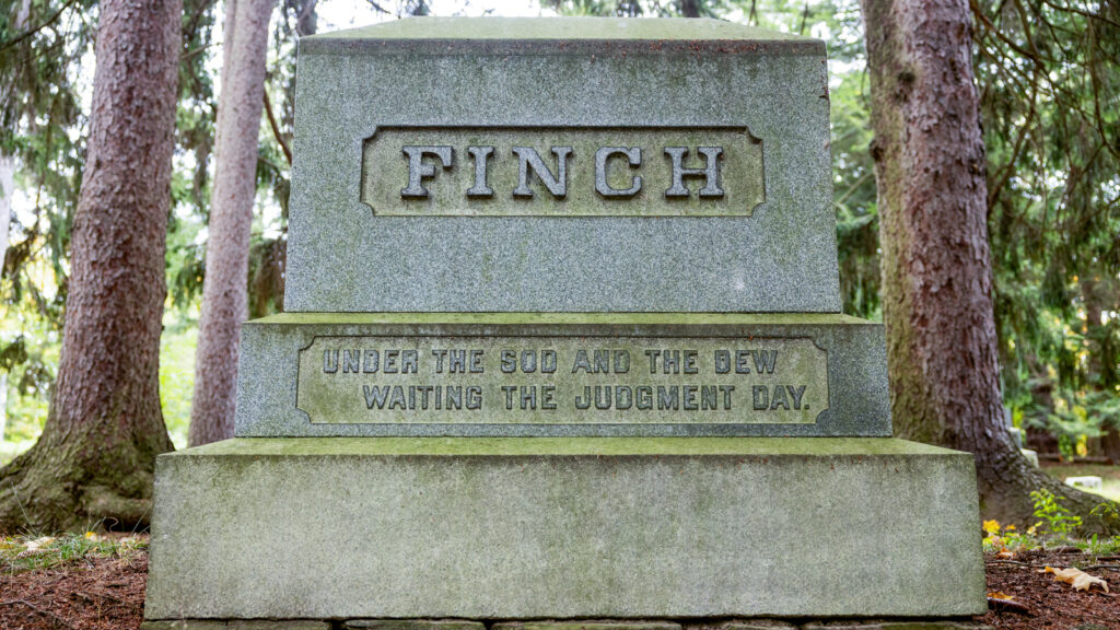 The grave of Francis Finch in Ithaca City Cemetery