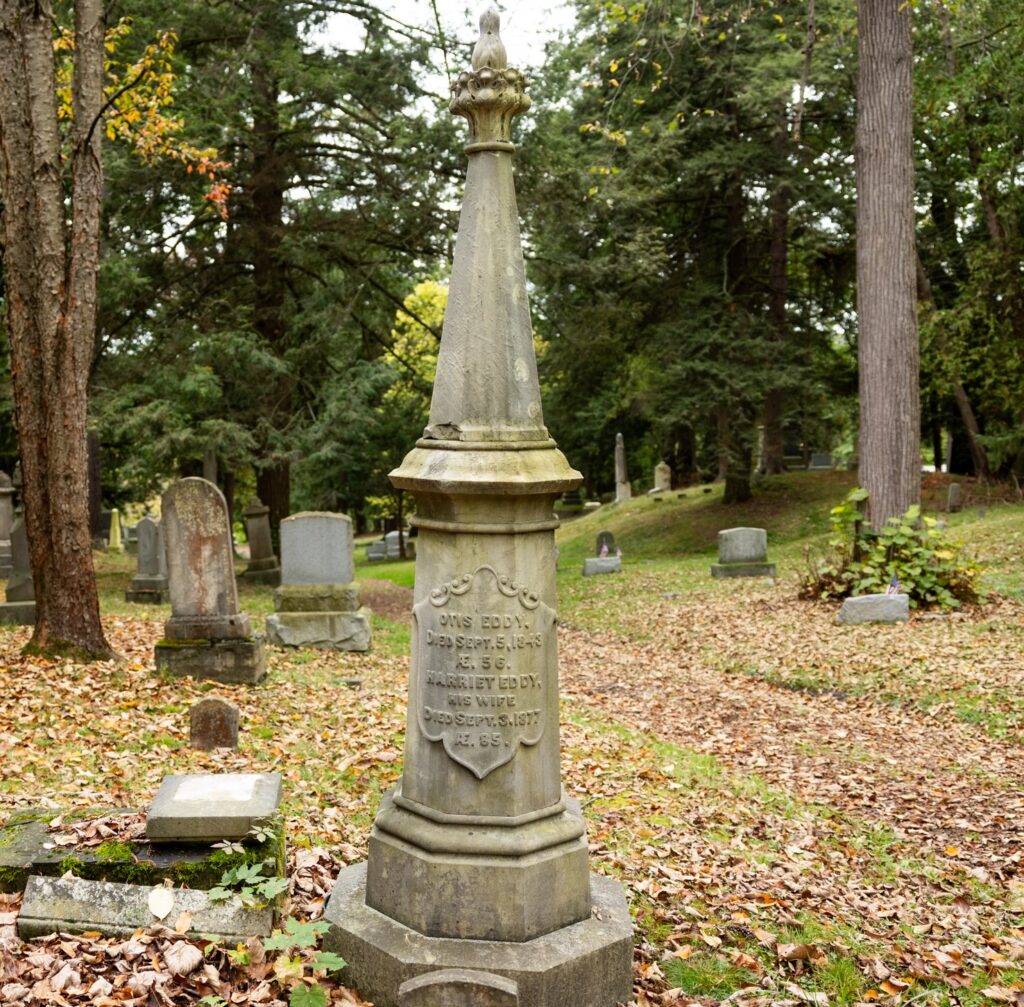 The grave of Otis Eddy in Ithaca City Cemetery