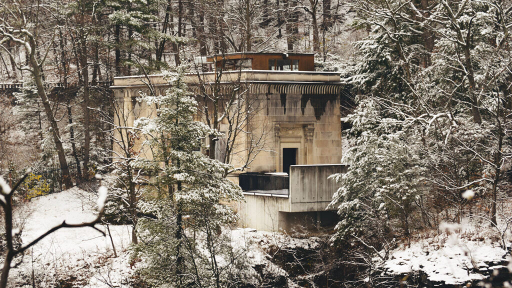 Sagan's home on the edge of Fall Creek Gorge