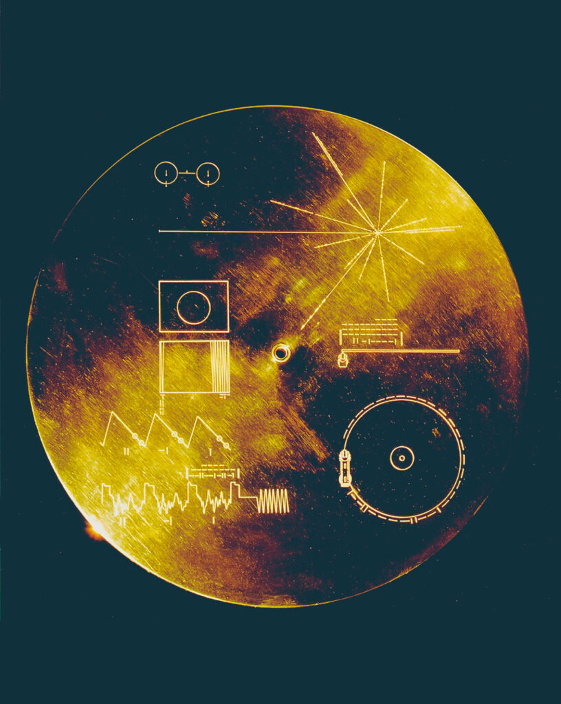 Image of the cover of the Golden Record that was affixed to both Voyager spacecrafts