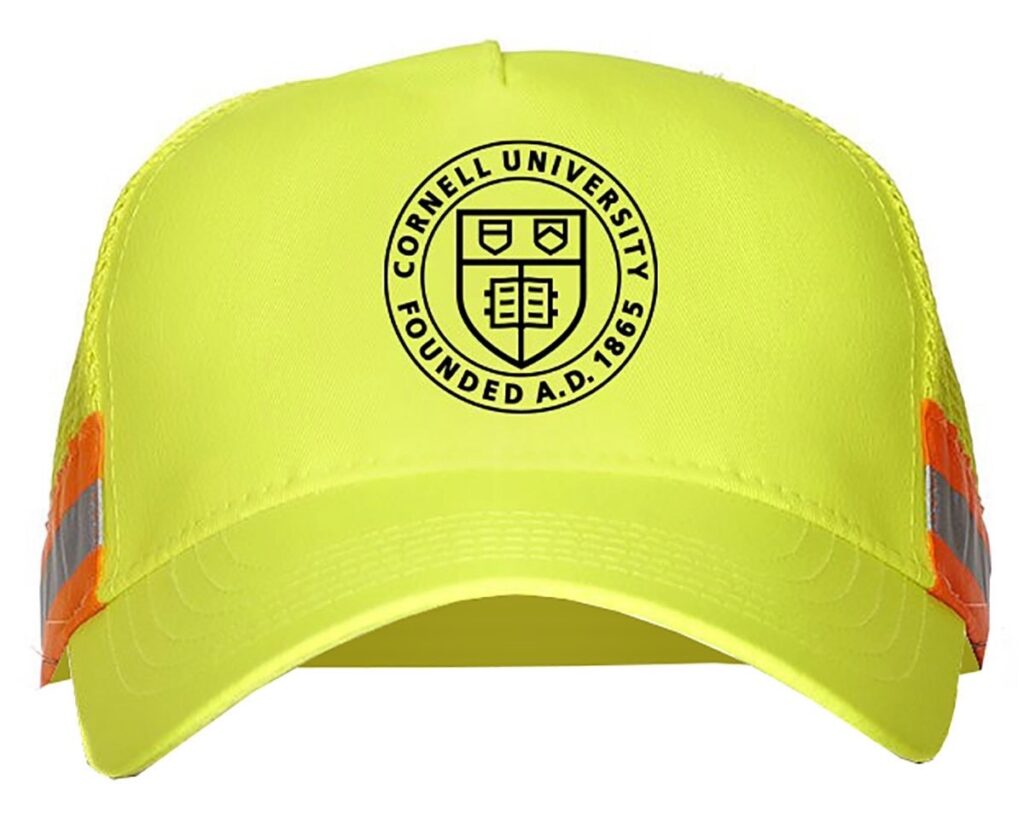 Cornell Store gift guide item: high-visibility Cornell insignia cap