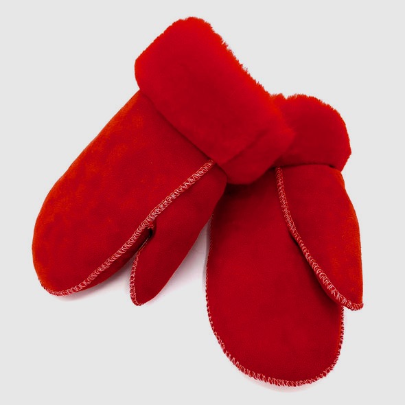 Holiday marketplace Ithaca Sheepskin Big Red mittens image