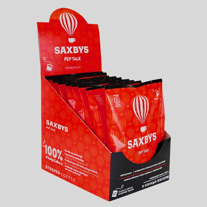 Holiday marketplace Saxbys coffee Pep Talk box image