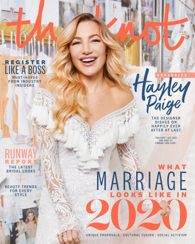 Hayley Paige Gutman on the front cover of the Knot magazine.