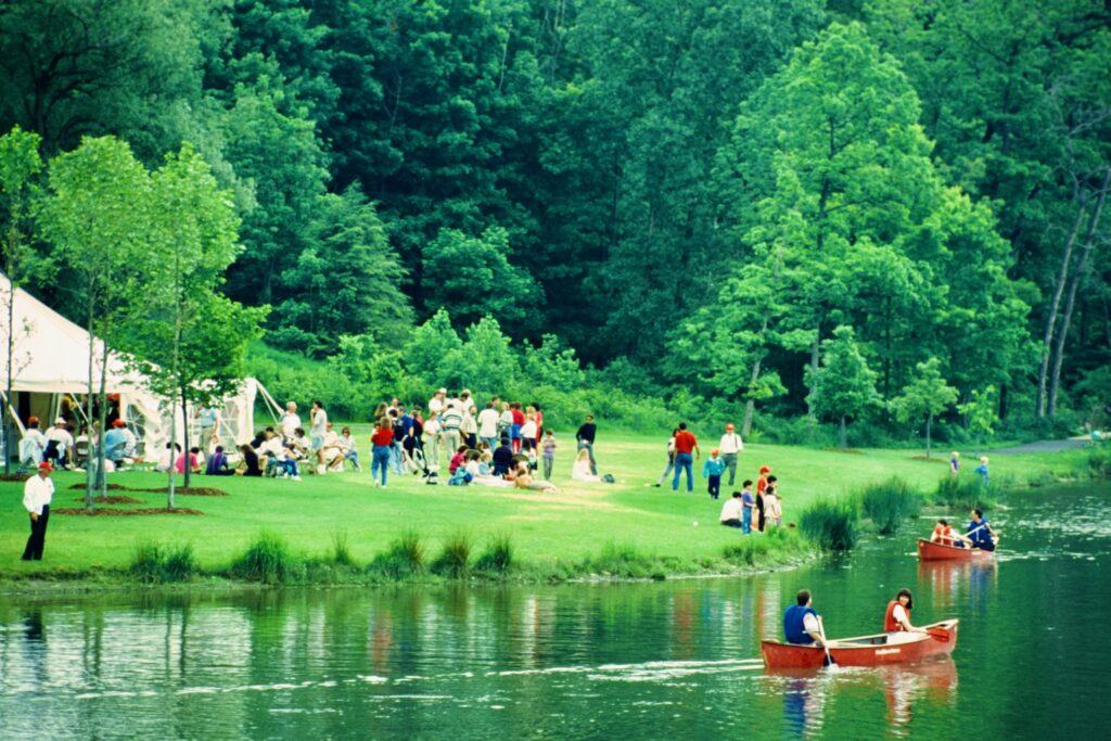 the classic Reunion activity: boating on Beebe Lake, seen here in 1992