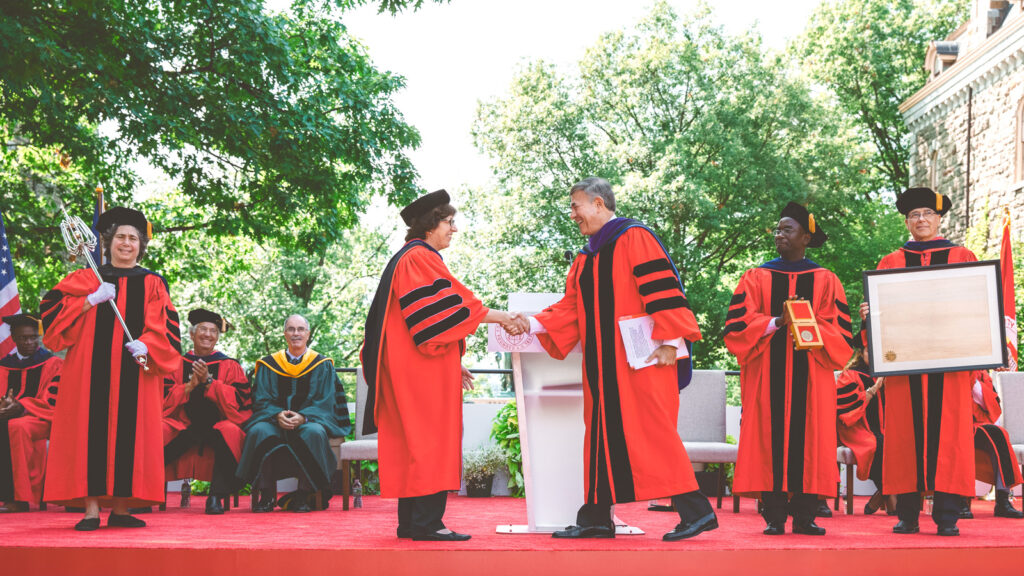 Cornell’s 14th president, Martha E. Pollack, is inaugurated during ceremonies on campus in 2017