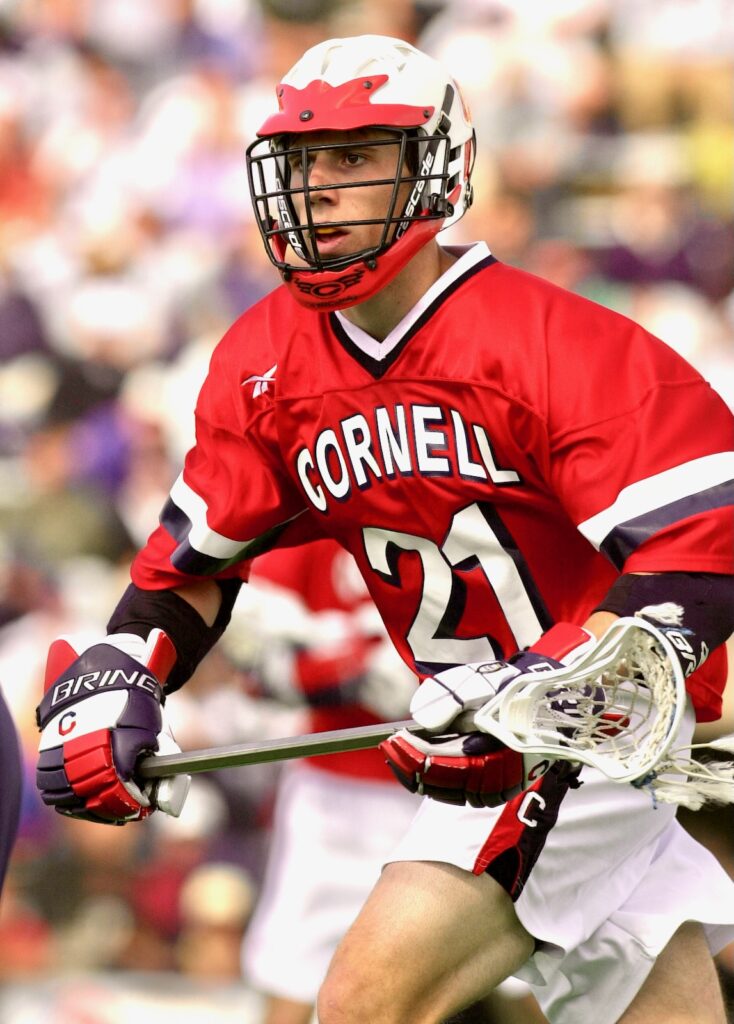 Mario St. George Boiardi '04 on the field for the Big Red men's lacrosse team