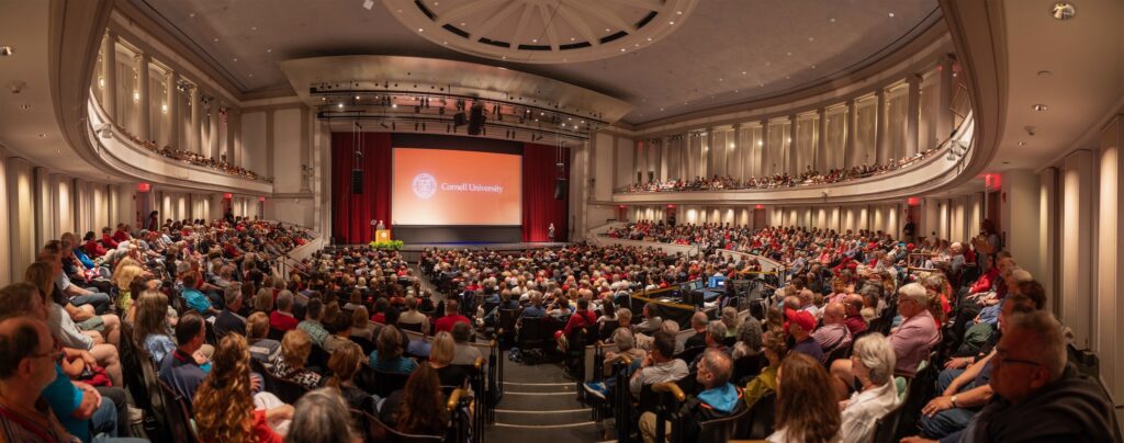 The crowd in Bailey Hall during the State of the University speech