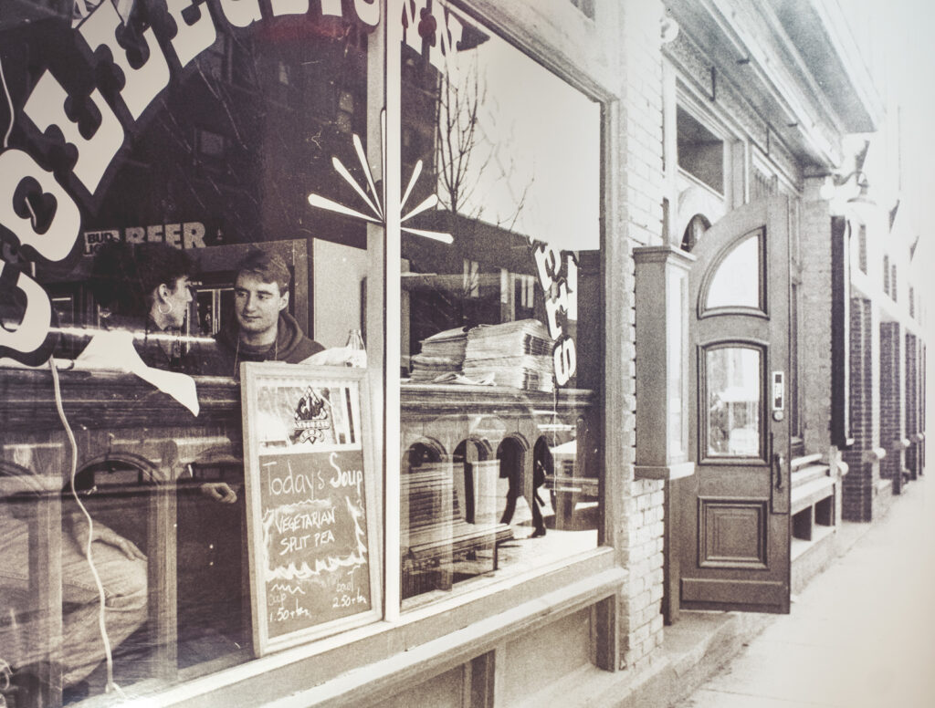 A streetside view of Collegetown Bagels in its original location on College Avenue in the early 1980s
