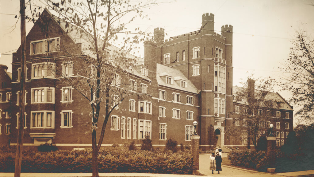 Front view of Risley Hall, 1920