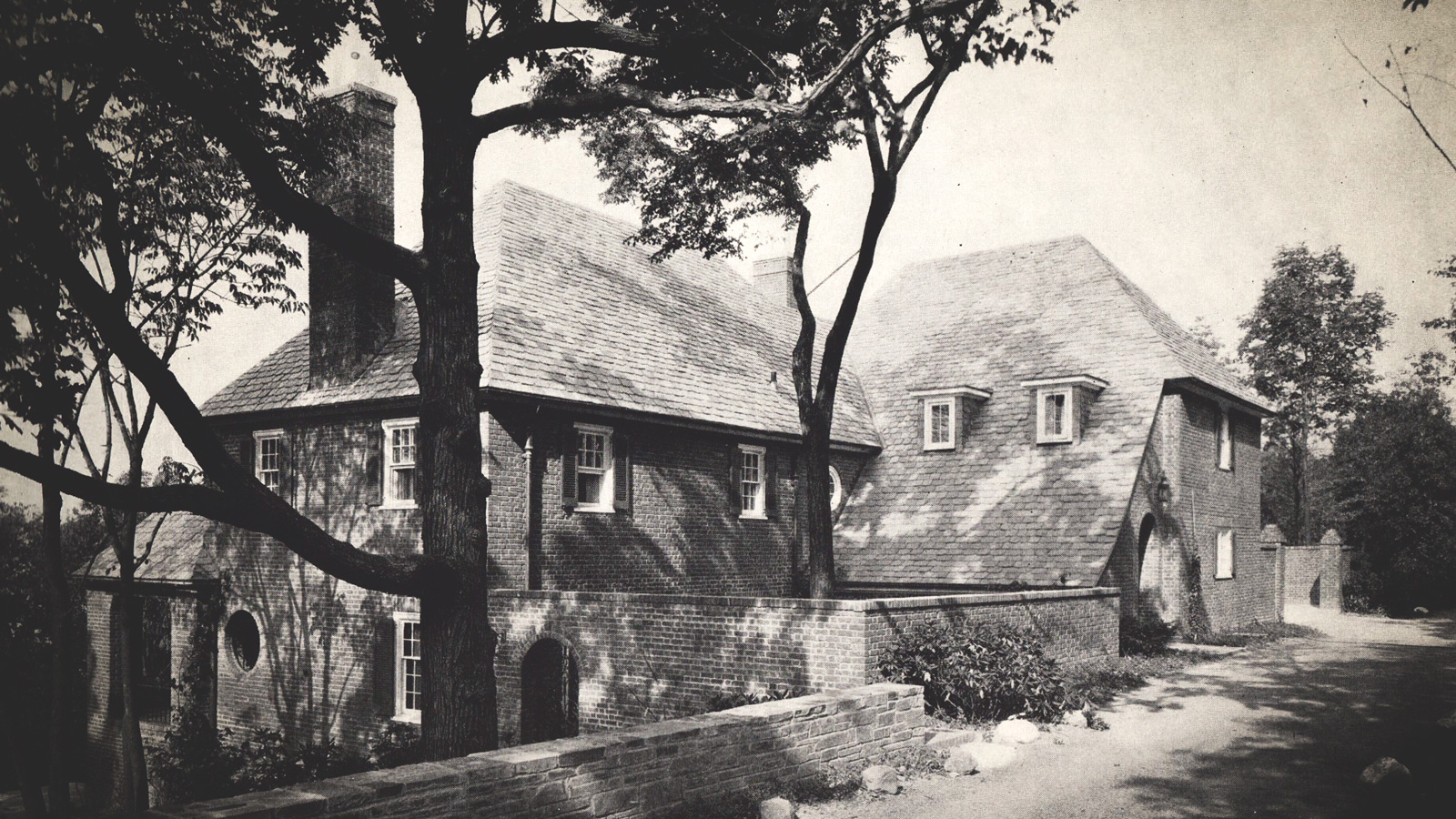 A grand brick home on Cayuga Heights Road in 1929