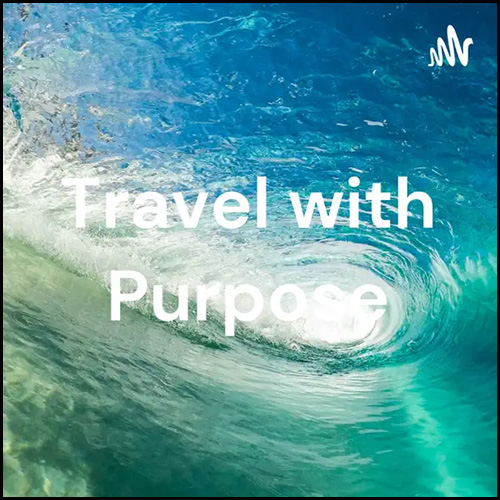 The podcast logo for Travel with Purpose