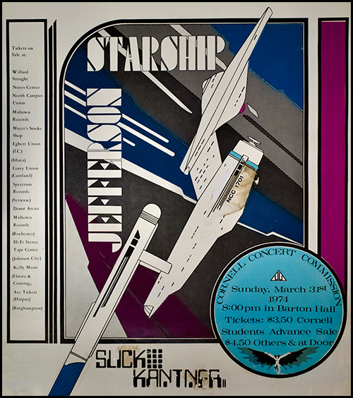 poster for Jefferson Starship concert in Barton Hall, March 1974