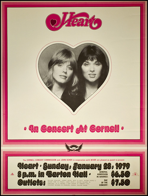 poster for the Heart concert in Barton Hall, January 1979