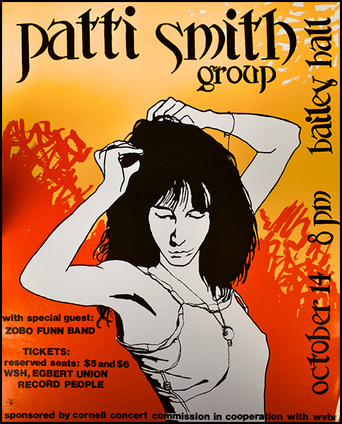 poster for the Patti Smith Group concert in Bailey Hall, October 1978