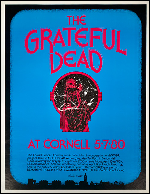 poster for the May 7, 1980 Grateful Dead concert in Barton Hall