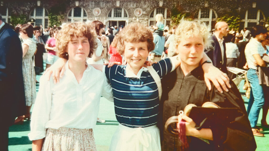 Claire De Boer with family at her Cornell graduation