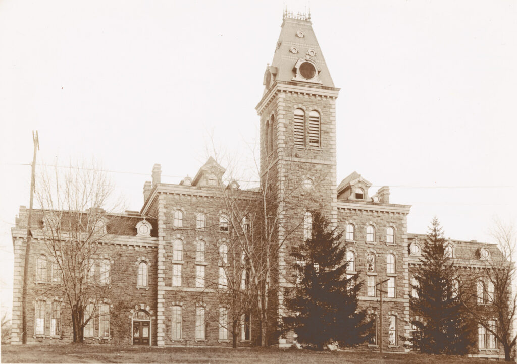 exterior of McGraw Hall, west-facing facade, late 1800s
