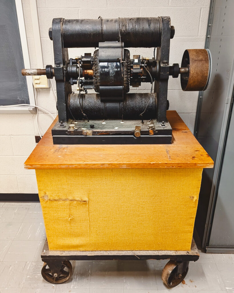 the dynamo today, on a cart in a Clark Hall physics lab