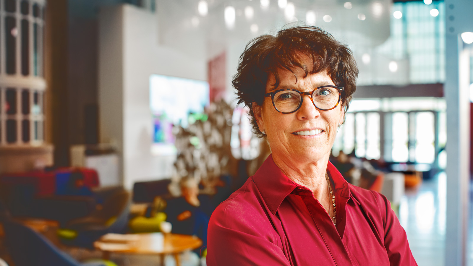 Portrait of Anne Meinig Smalling ’87, chair of the Cornell Board of Trustees, on campus