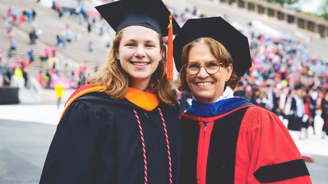 Anne Meinig Smalling ’87, right, with her daughter Sami Smalling ’20, MEng ’21, at the 2021 Commencement
