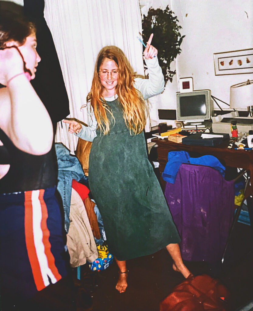 Laurie Woolever in a Cornell dorm room as a student