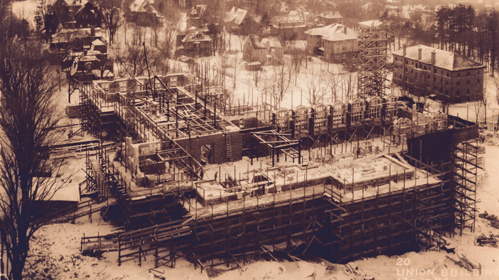 Willard Straight Hall during construction, 1924–25