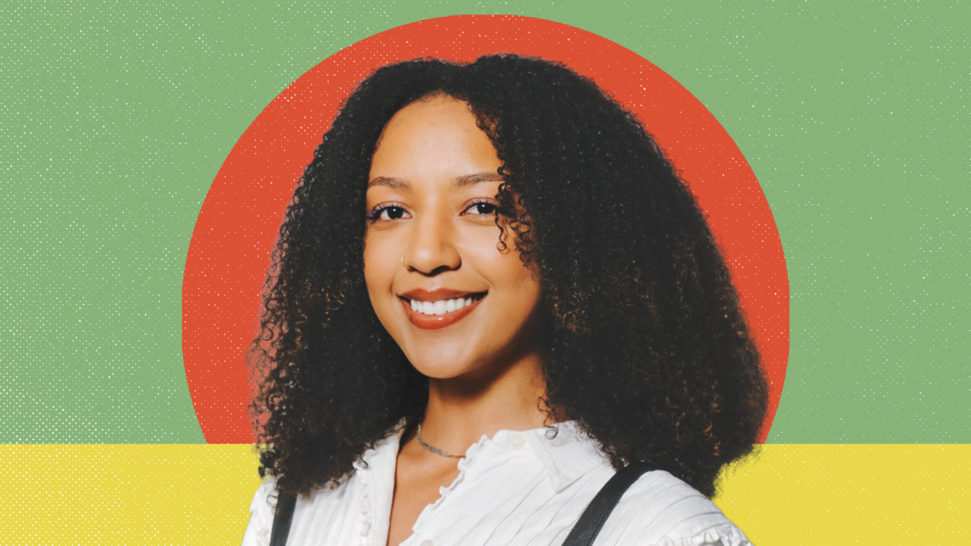 A photo of Breanna Neff on a colorful background