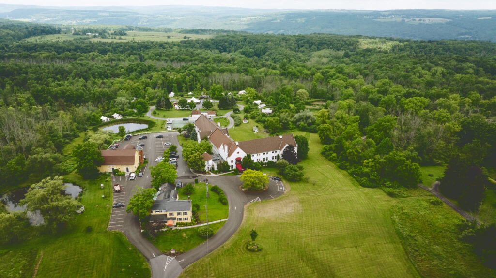An aerial view of the La Tourelle property