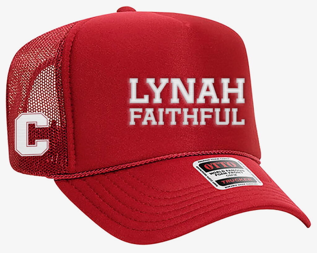 A red Cornell cap that says "Lynah Faithful" on the front.