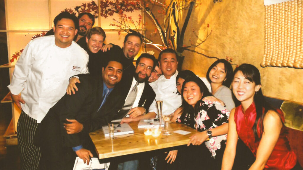 Drew Nieporent and opening staff at Nobu