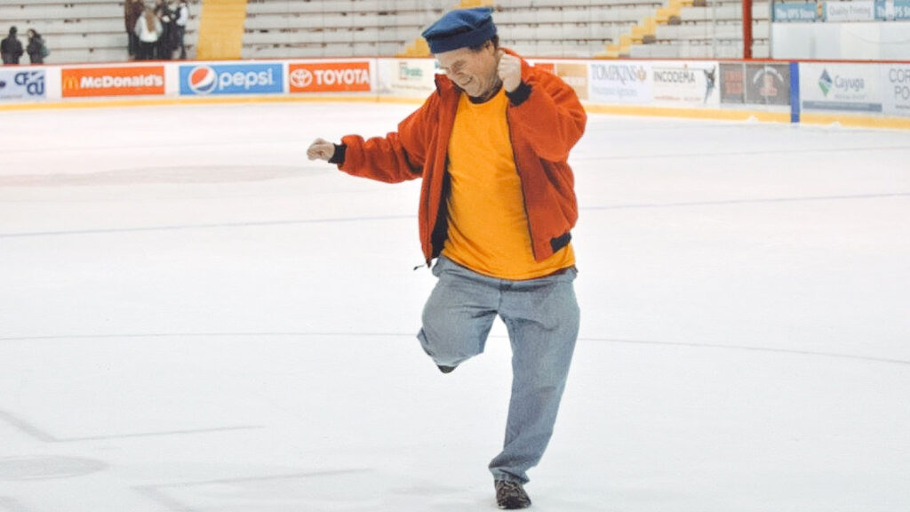 Dave Nulle dancing on the ice at Lynah Rink