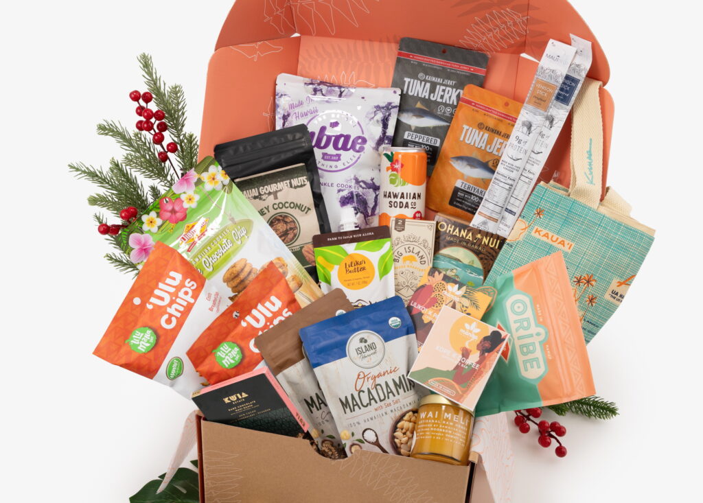 A box of food products from Hawaii