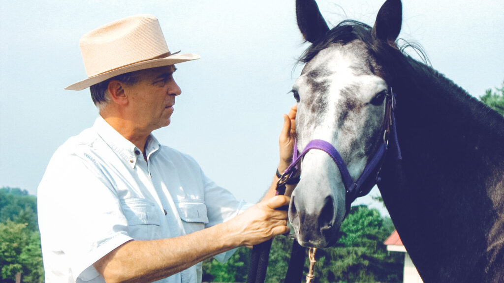 Dr. Doug Antczak with the horse Twilight