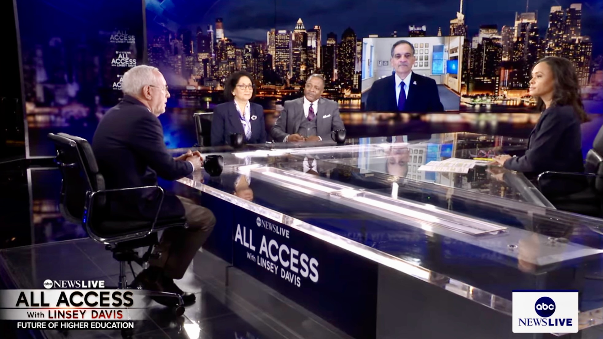 President Kotlikoff on the set of ABC News