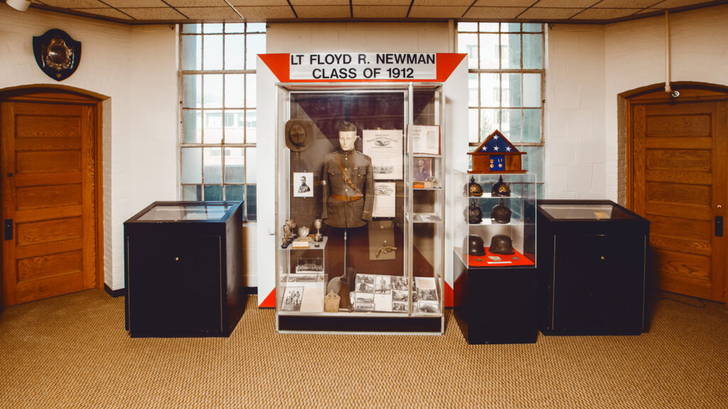 one display in the Wortham Military Museum in Barton Hall