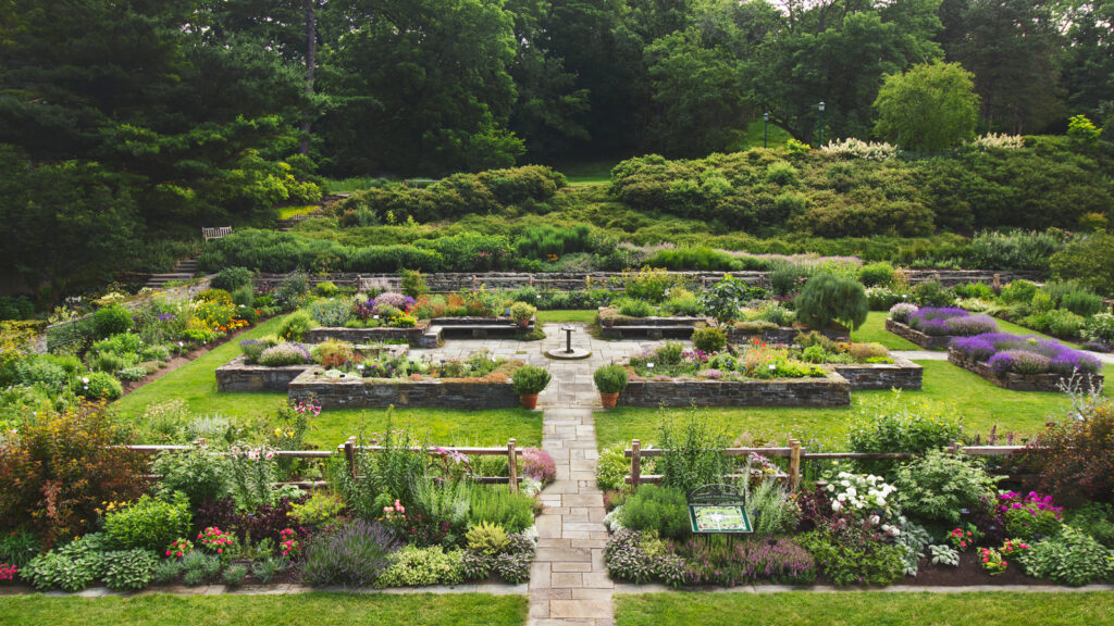 the Jay Potter Herb Garden at the Cornell Botanic Gardens