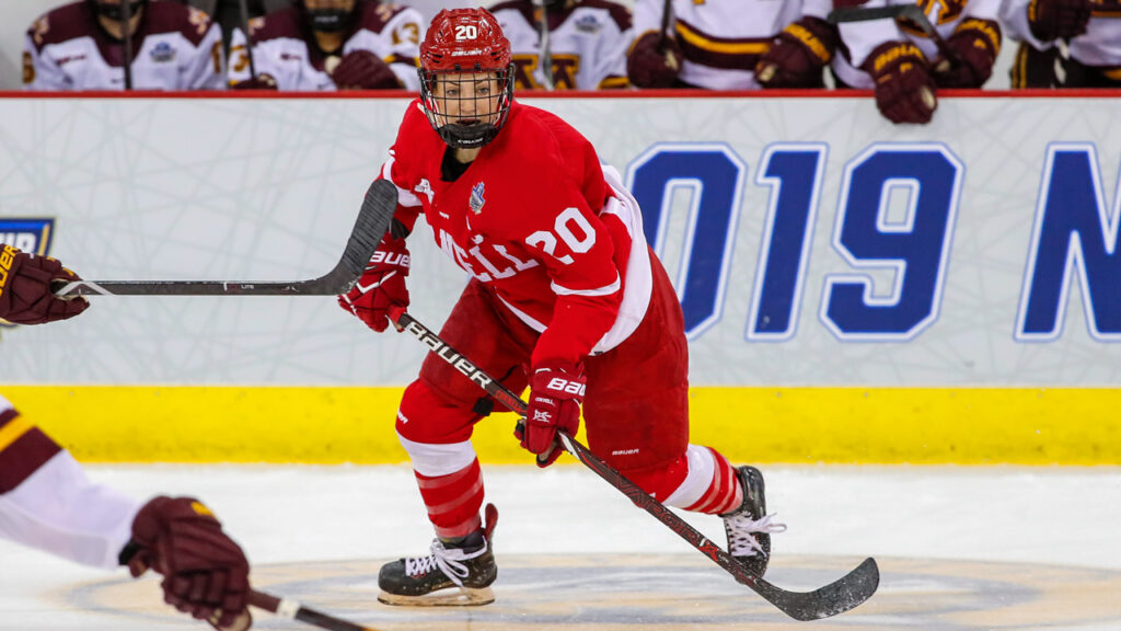 Kristin O’Neill ’20 playing hockey for Cornell