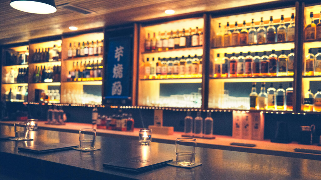 interior view of the bar at Kumiko in Chicago